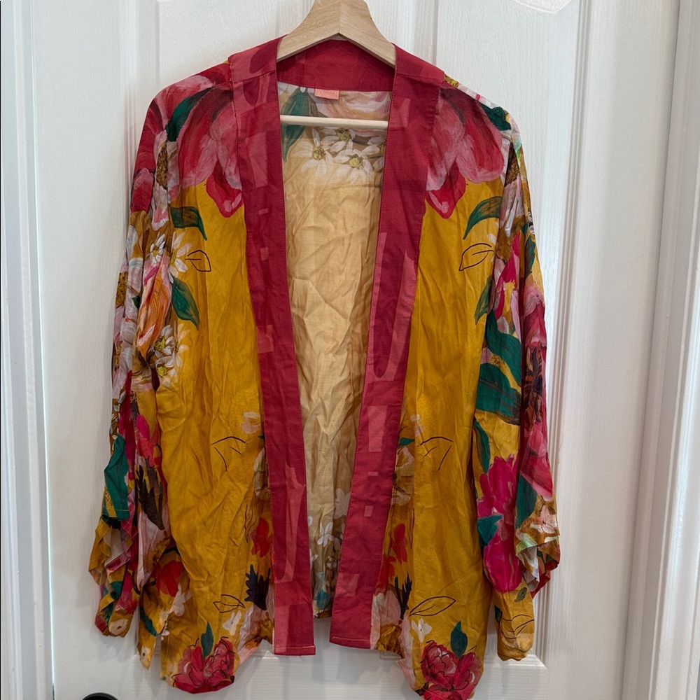 Powder UK floral watercolor kimono